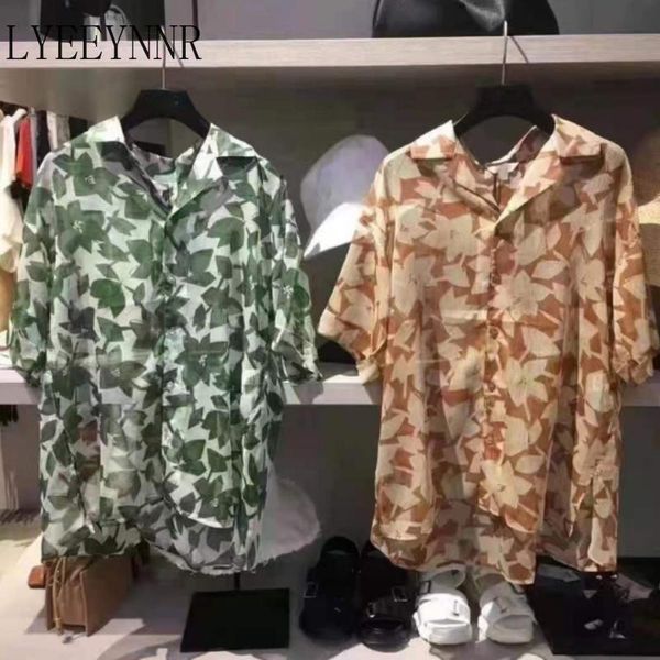 

women's blouses & shirts lyeeynnr print blouse women korean fashion single breasted short sleeve office lady blusa loose causal female, White