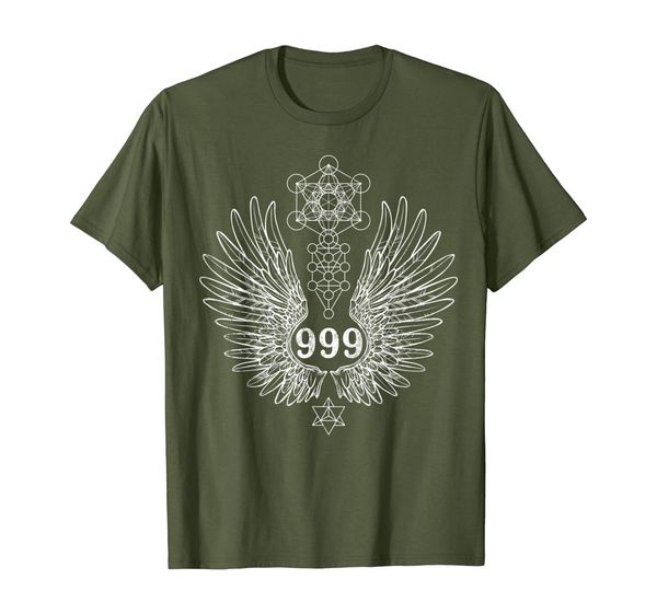 

angel number 999 sacred geometry healing t-shirt, White;black