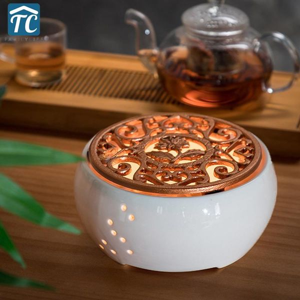 

teapot ceramic candle heating base portable heat insulation base tea set accessories