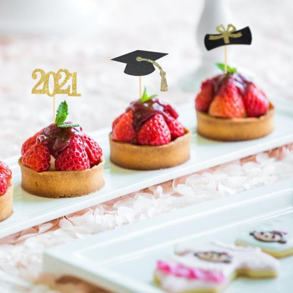 

other festive & party supplies 24pcs/set cake ers exquisite eco-friendly paper graduation trencher cap cupcake picks for grad 2021 drop