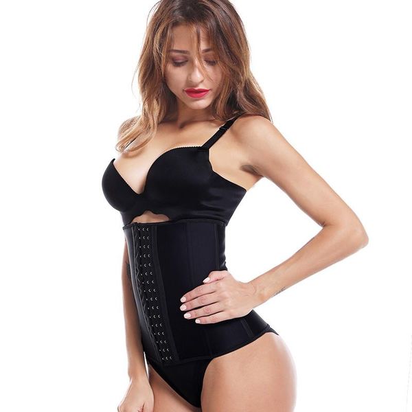 

women's shapers latex waist trainer shapewear women body corset slimming belt cinta modeladora binder cincher 100%, Black;white