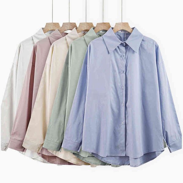 

women's knits & tees korean women's multicolor long sleeve shirt, rebecca lapel, a row of buttons, jacket with everything, tempera, White