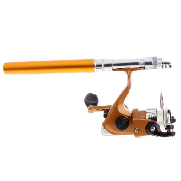 

boat fishing rods mini portable aluminum saltwater baitcasting rod reel pocket pen d2tc