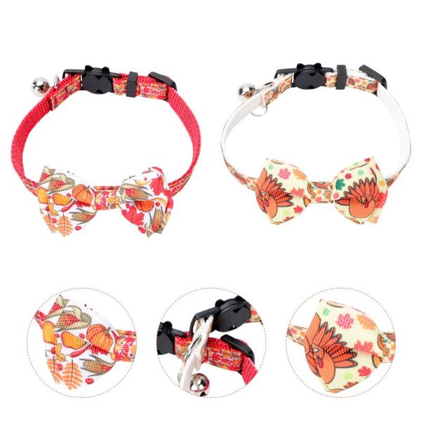 

cat collars & leads 2pcs thanksgiving dog pet costumes necklaces supplies for party