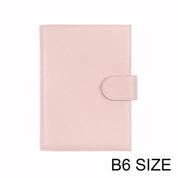 

genuine leather cover for stalogy b6 size notebook diary planner journal stationery agenda organizer with bigpocket notepads, Purple;pink