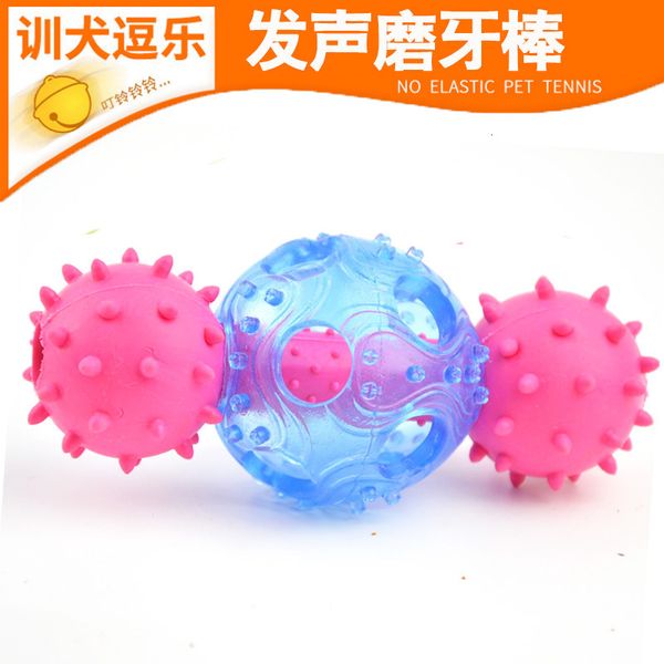 

tpr ball hollowed food out pole bell molar teeth toy pet supplies dog toys
