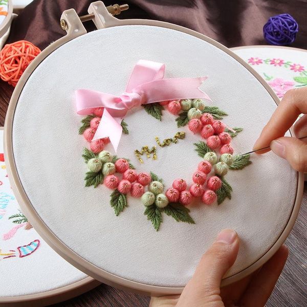 

other arts and crafts diy christmas wreath embroidery kit floral printed ribbon cross stitch needlework sewing art painting lover gift ho