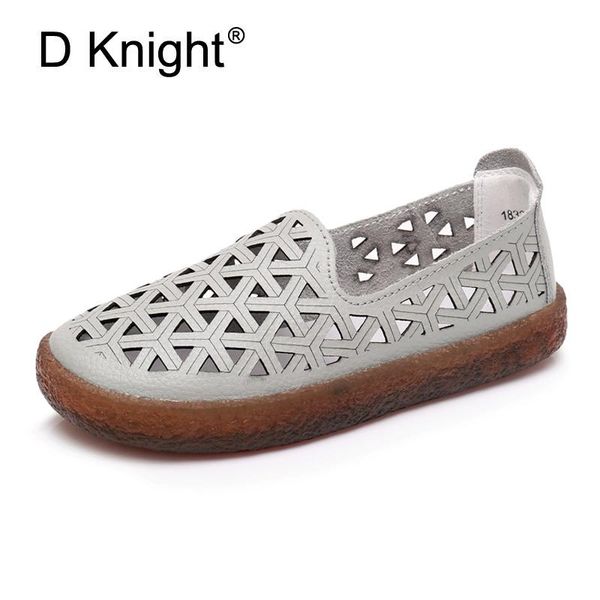 

summer soft bottom flats genuine leather women shoes leisure slip on sandals retro handmade loafers white, Black