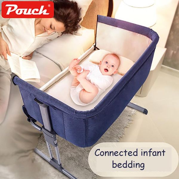 

baby cribs pouch h05 portable bed connected with parents' normal big infant travel sleeper cot breathable folding crib