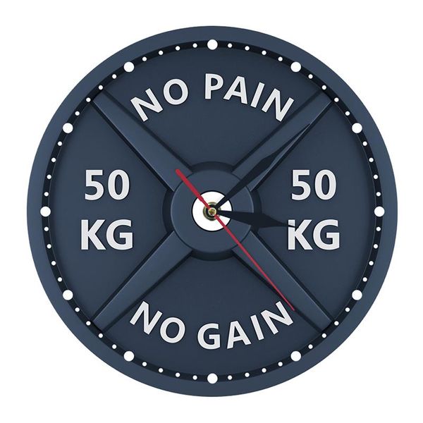 

wall clocks clock 50kg barbell living room home decor modern gym workout 12inch gifts simple body building fitness weight lifting