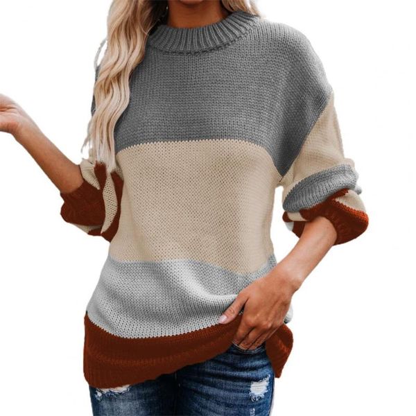 

women's sweaters sweater charming knitwear comfortable acrylic fiber striped splice women pullover for daily life streetwear, White;black