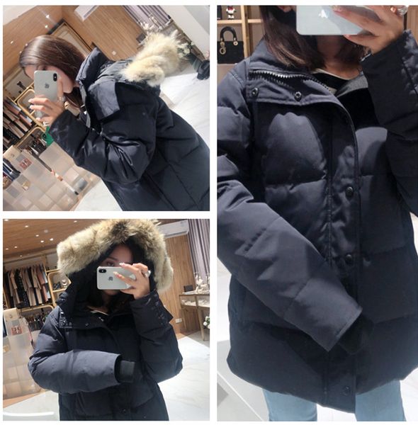 

Women's Winter jackets White Duck Down Jacket Woman long Puffer Coat thick warm Women Real wolf Fur Collar coats Hooded Waterproof park, Black
