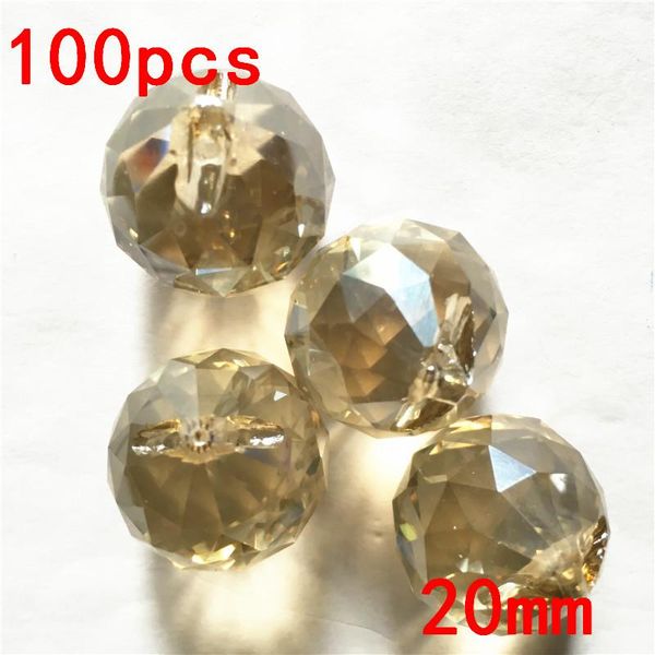 

chandelier crystal cognac 20mm 100pc balls fung shui window curtain lamp charms suncatchers prisms home wedding decoration