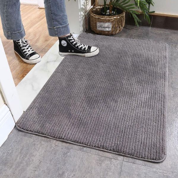 

bath mats entrance solid color simple striped absorbent floor mat carpet bathroom non-slip