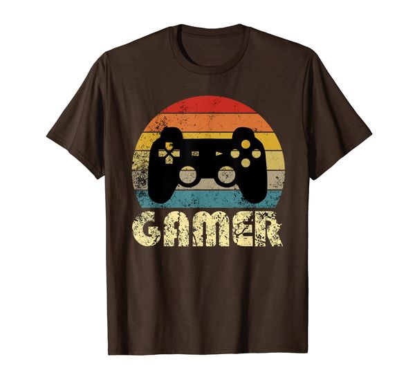 

vintage retro gamer video game player boys teens men gift t-shirt, White;black