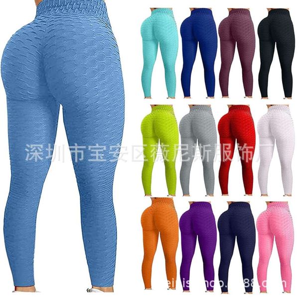 

new peach hip lifting high waist bubble yoga pants, Gray