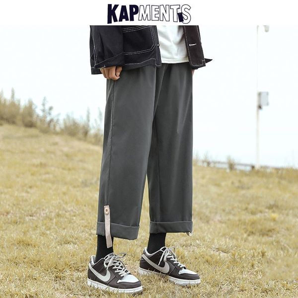 

men's pants kapments men wide leg harajuku baggy sweatpants 2021 mens vintage japanese streetwear causal joggers male sweat y2k, Black