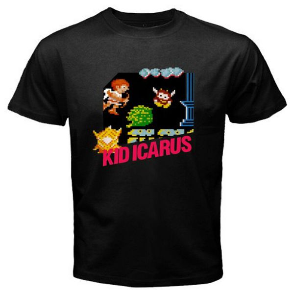 

new kid icarus nes retro action game men's black t-shirt size s to 3xl, White;black