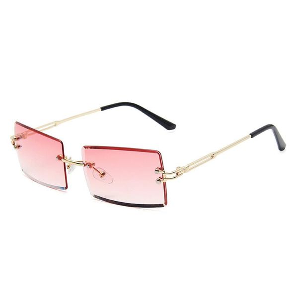 

sunglasses classic retro frameless square cutting for women men fashion vintage design ladies gradient uv400 sun glasses shades, White;black
