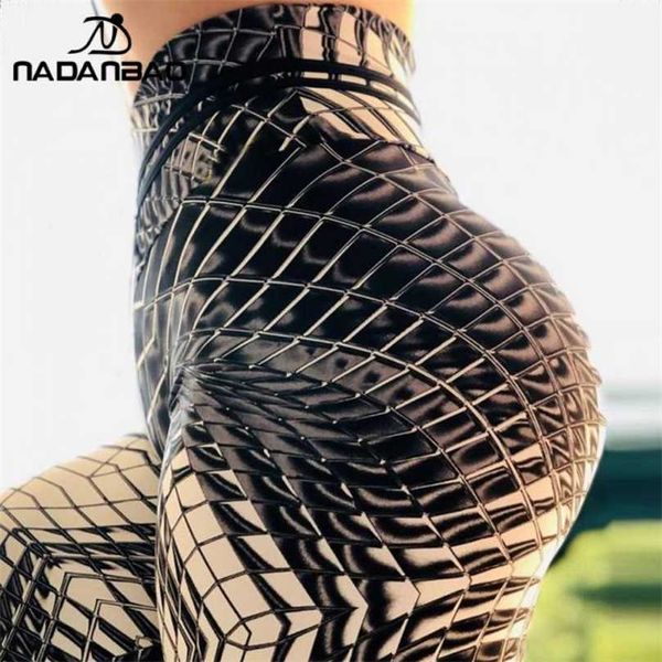 

nadanbao fashion women leggings for fitness plaid 3d printing sportwear push up high waist pants workout leggins outdoor legin 211204, Black
