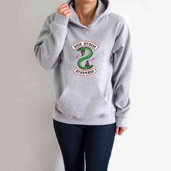 

american drama riverdale town hooded sweater fleece autumn and winter clothes, Black