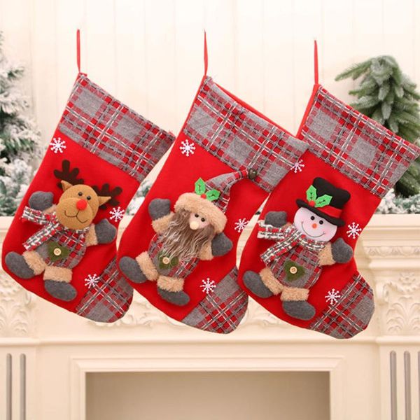 

christmas decorations style 3 types candy stockings, elf boot shape 3d cartoon santa snowman elk gift bag hanging ornaments