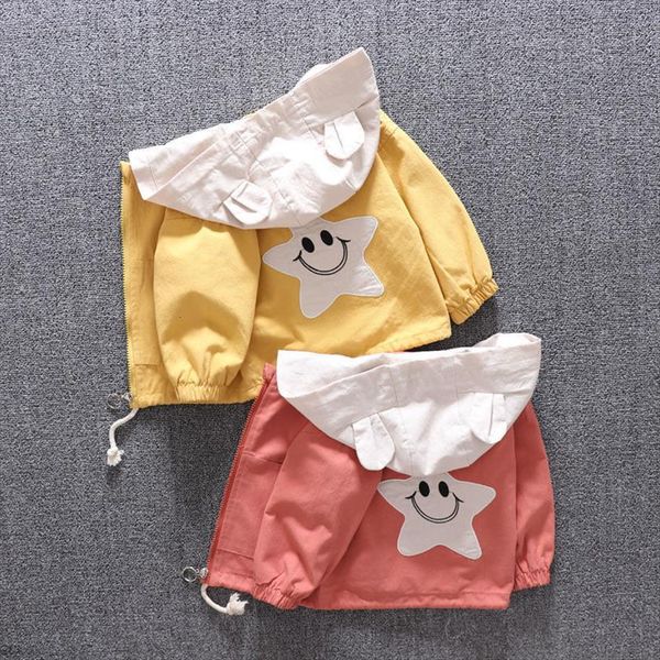 

boys and girls coats 0 7 years old childrens clothing cartoon pattern hooded spring autumn kids clothes baby jackets, Blue;gray