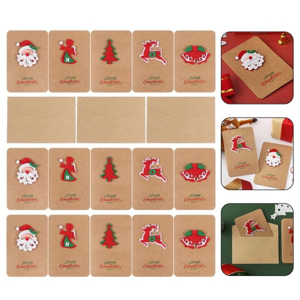 

set christmas kraft paper greeting cards with envelope lovely blessing