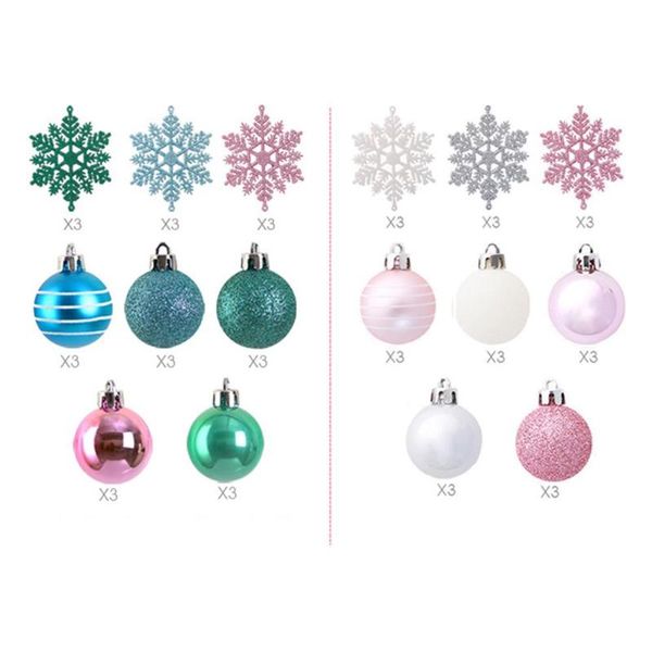 

party decoration 24 christmas tree pendants decorations balls snowflakes hanging ornament xmas bauble