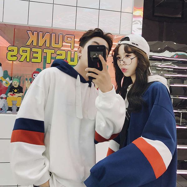 

hoodies & sweatshirtsfashion men's loose sleeve casual large hooded couple's sweater, Black