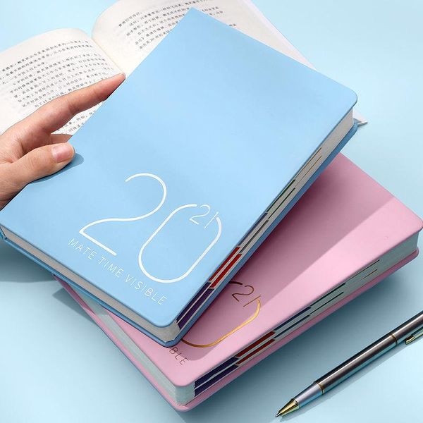 

days daily plan time management schedule book 2021 efficiency manual notebook calendar journal notepads, Purple;pink