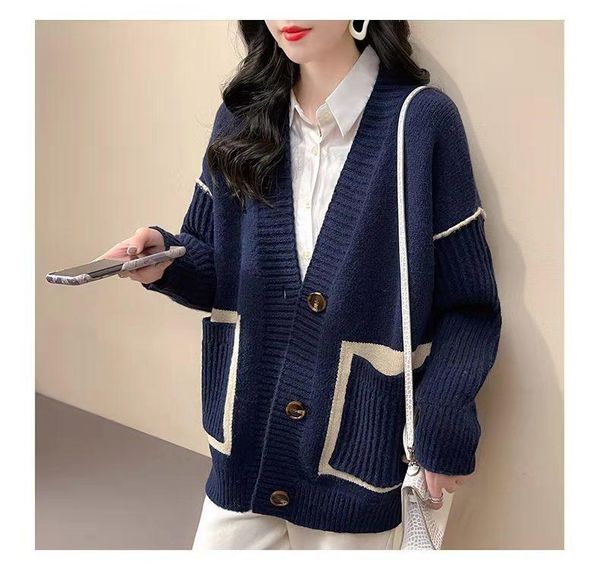 

women's sweaters cmaz sweater coat clothing 2021 loose, White;black