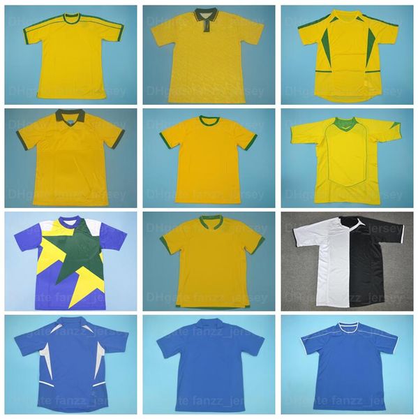 

national team retro brazils rivaldo soccer jerseys 1970 1988 1993 1998 vintage romario garrincha dida pele adriano lampar ronaldinho footbal, Black;yellow