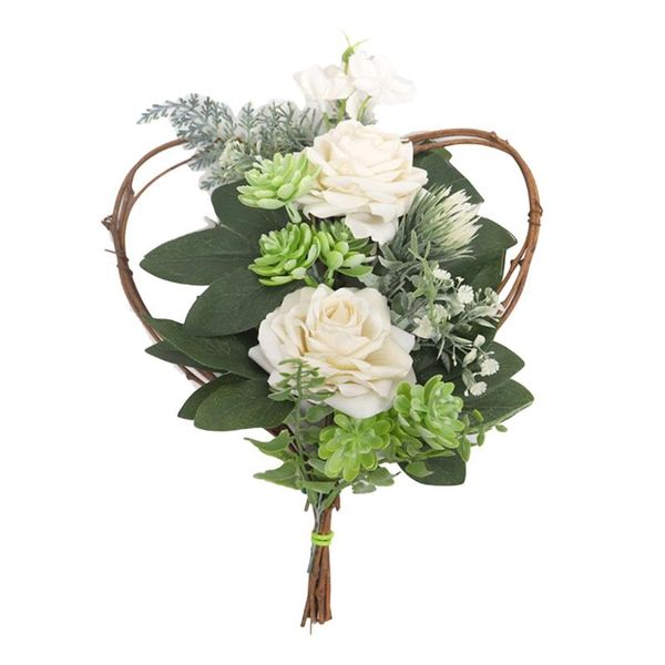 

rose flower wreath spring heart shape for party home wedding arch front door wall window garden decor decorative flowers & wreaths
