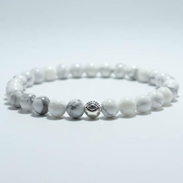 

beaded, strands minimalist 6mm beads bracelet for men female turkey evil eye braclet cahirm natural onyx lava braslet stone yoga jewelry pul, Black