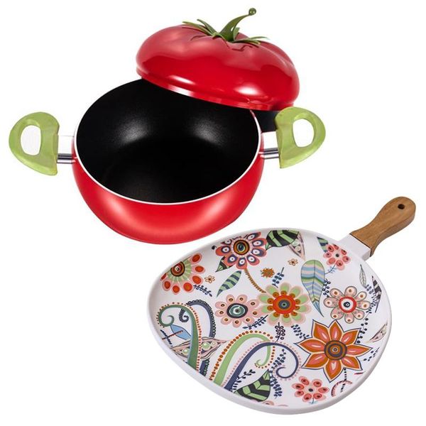 

pans small butterfly love flower ceramic western steak dim sum plate with creative tomato shape soup pot