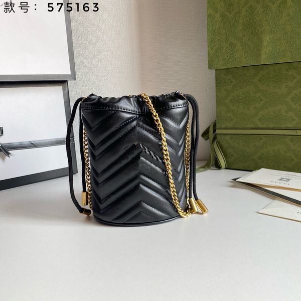

fashion marmont bag love heart bucket bag wave pattern satchel shoulder bag chain handbags crossbody purse lady leather classic style tote b