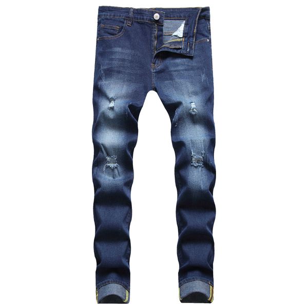 

robin jeans for men blue fashion joggers floral paint brand zipper distressed denim black pants s