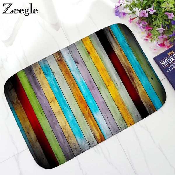 

carpets zeegle wood printed doormat for entrance anti-slip bathroom floor mats bedroom bedside rugs absorbent kitchen