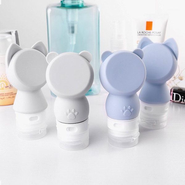 

pcs silicone refillable bottles small portable travel packing press bottle for lotion shampoo container 60ml storage & jars