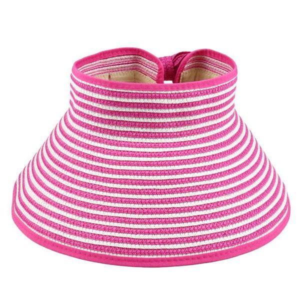 

fashion designers ladies empty visor summer korean style visors hats women outdoor sunshade hat striped girls sun cap roll woman folding st, Blue;gray