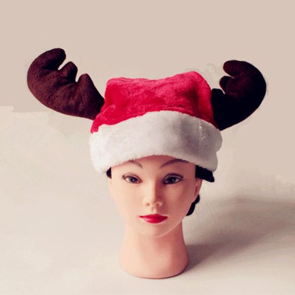 

wide brim hats antler christmas hat plush decorations, Blue;gray