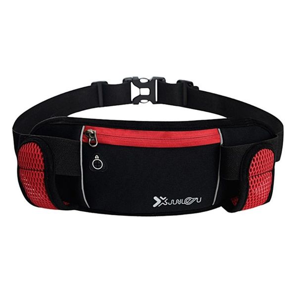 

running jogging cycling belt bag waist pack pouch with 2 water bottle holder bags