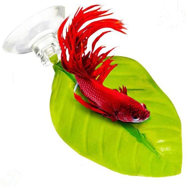 

decorations fish tank decoration vividly aquarium floating bed leaf hammock fighting aqarium k605