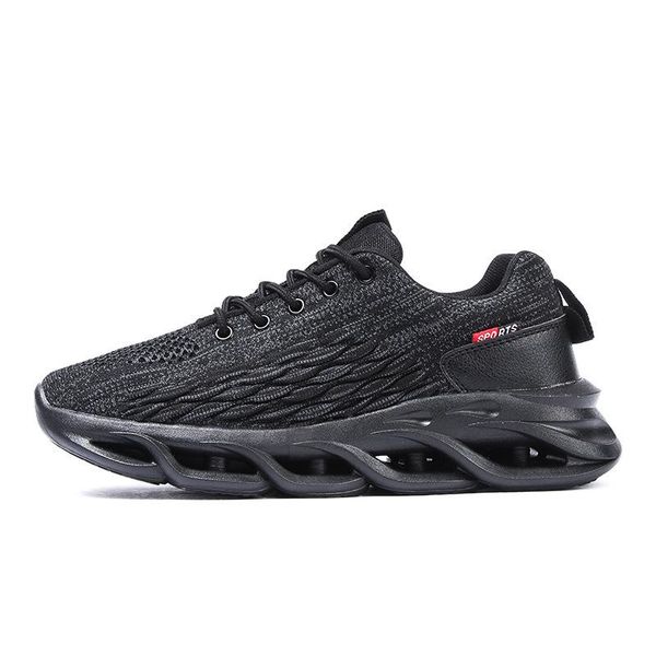 

dress shoes 2021 men knitting mesh breathable flat heel sport running casual sneakers foreign trade cross-border, Black