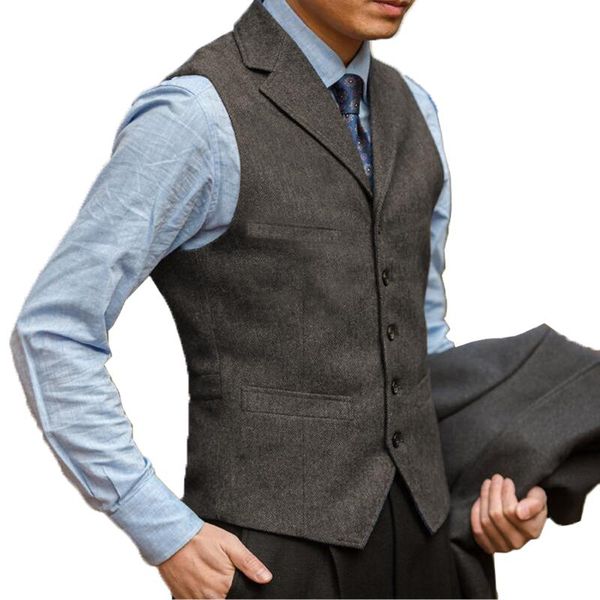 

men's vests grey vest brown office slim fit prom herringbone wool blazer green suits burgundy waistcoat for wedding man grooms, Black;white