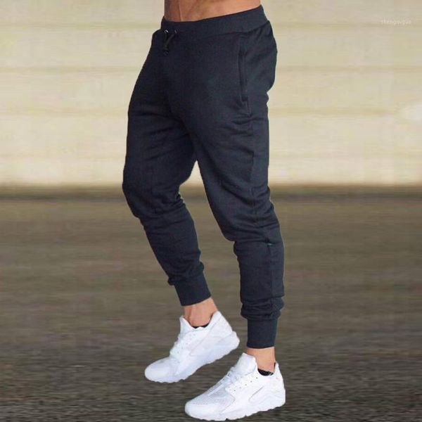 

fashion men's jogging pants casual fitness sportswear bottoms tight sports trousers gym, Black