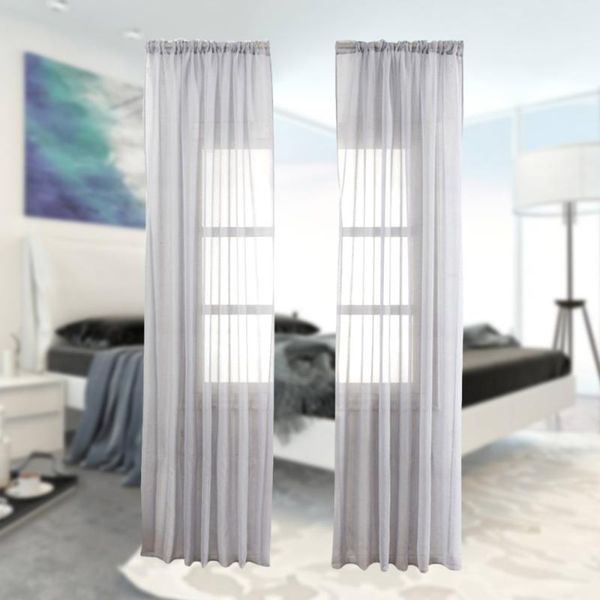 

cotton and linen shiner window voile curtains fine texture curtain for bedroom living room - 100x200cm) & drapes