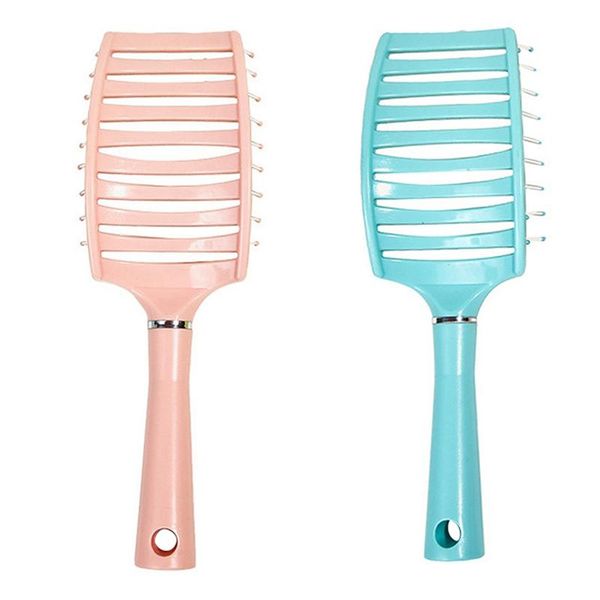 

hair brushes 2pcs brush girls scalp massage comb women wet curly detangle for styling tool (pink & blue), Silver