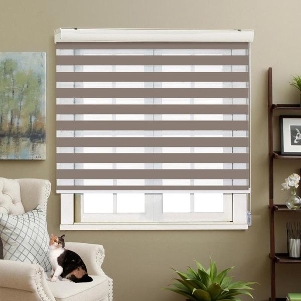 

blinds adjustable sunlight home apricot color valance dual roller zebra customized